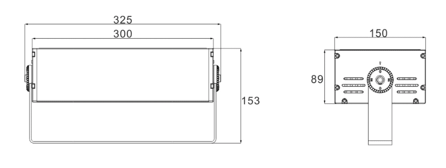 100w flood light size