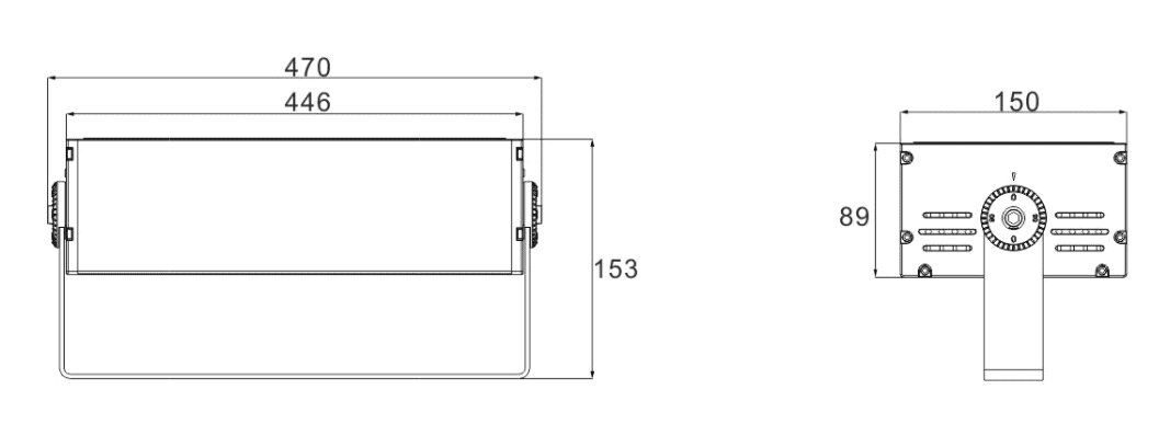 150w taille du projecteur