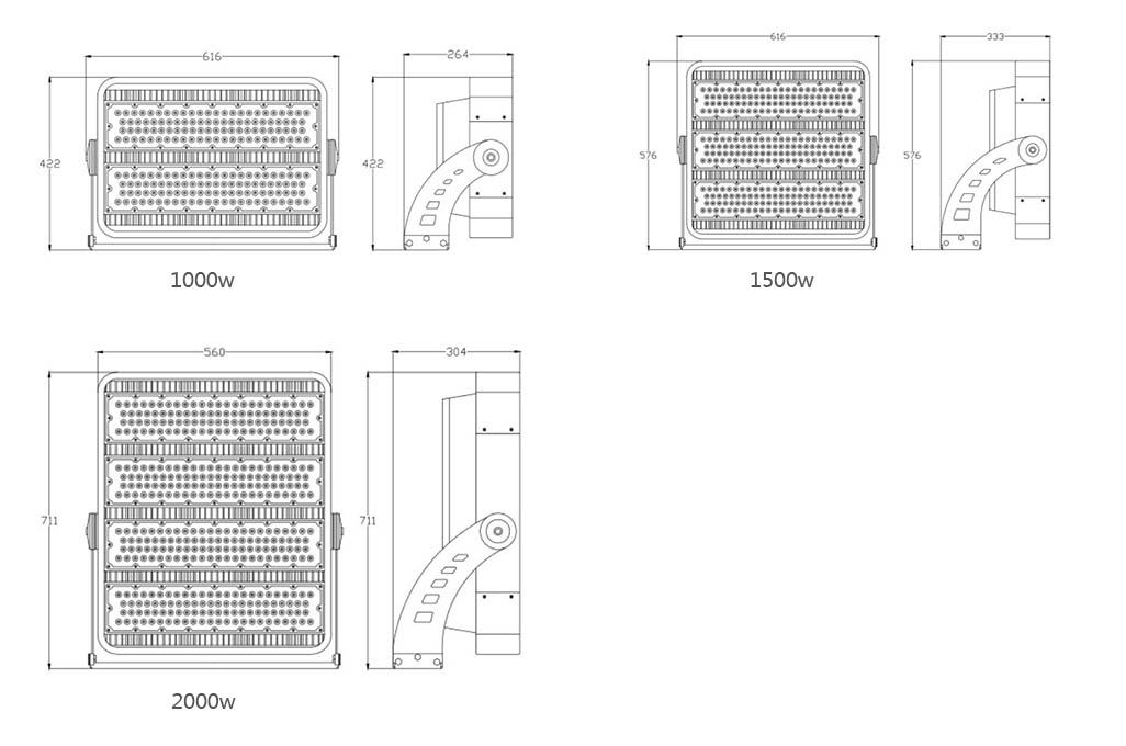 stadium light size