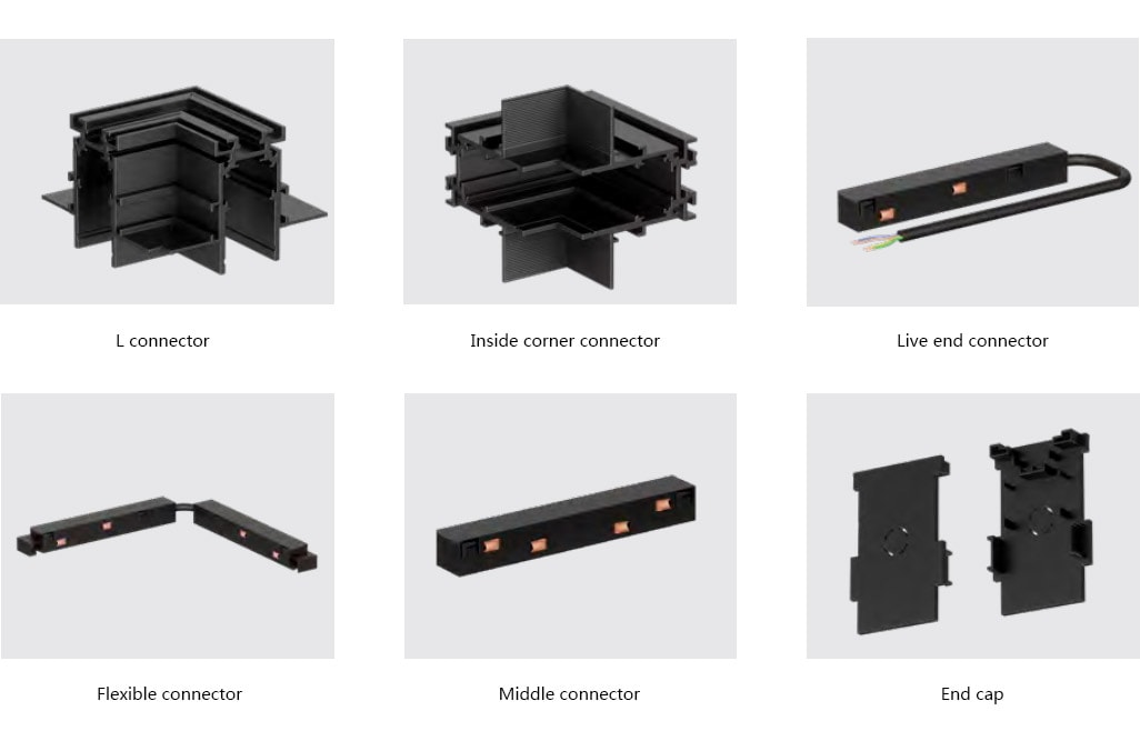 magnetic track rail accessories