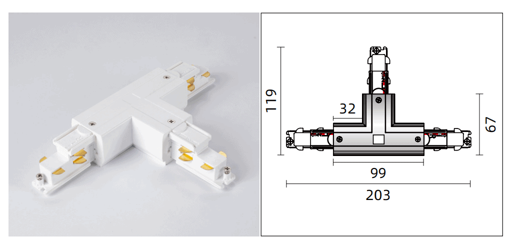 dali track light t connector