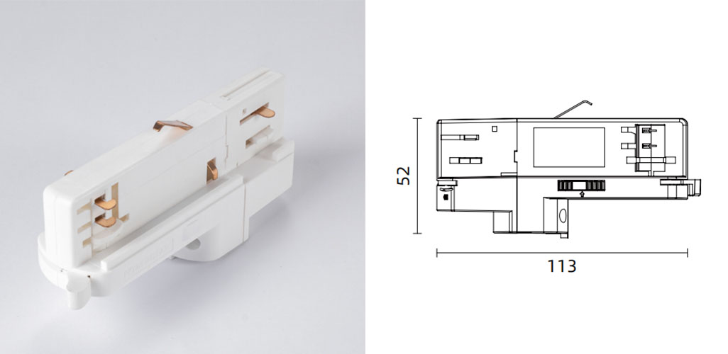 Dali Track Light Adaptor - 3 Circuits Dali Track System - 1