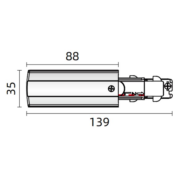 Track Lighting Live end connector (Left)