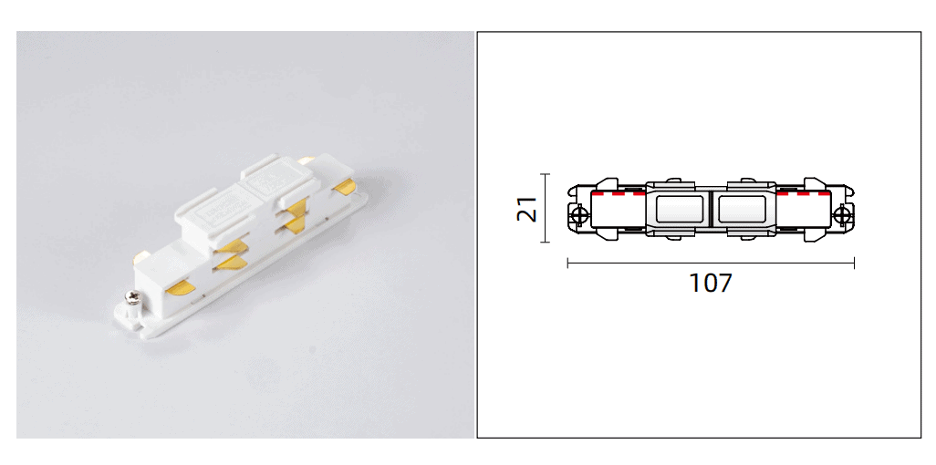 Track Lighting Mini Joiner - 3 Circuits Dali Track System - 1
