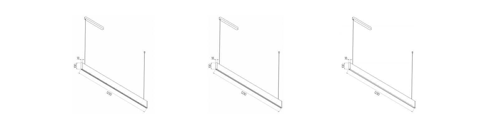 dimensioni di luci lineari del soffitto