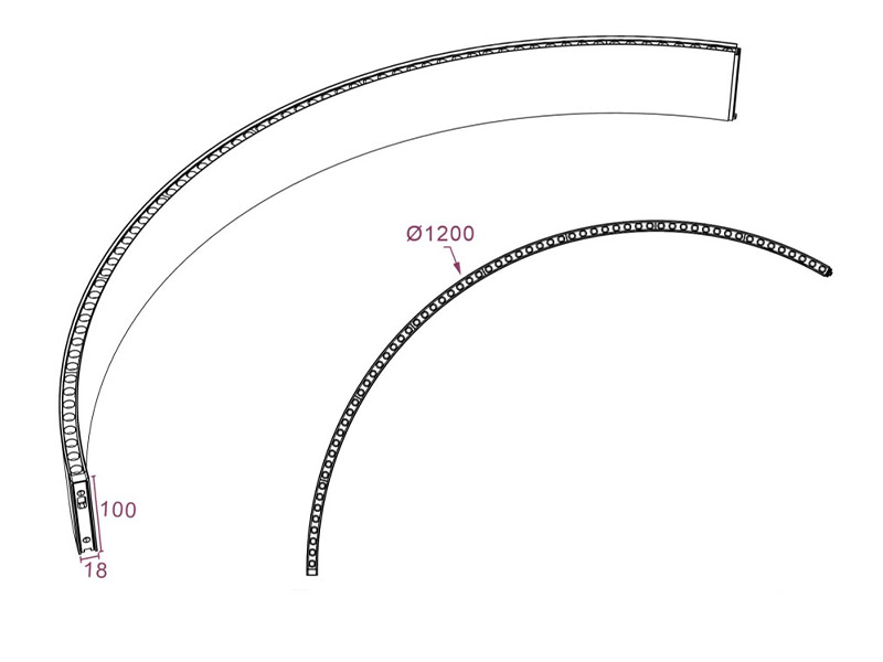 Dimensione lineare a pendente LED 1200mm