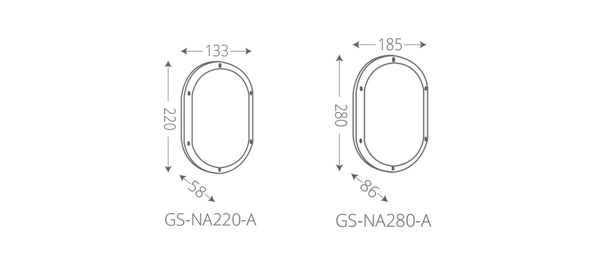 Oval Bulkhead Light - NA Series A Model -  - 7