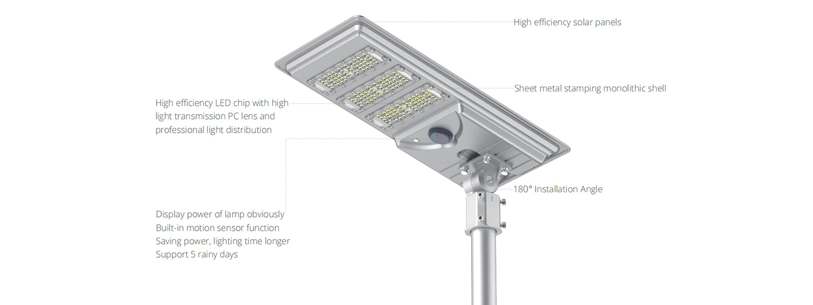 integrated solar street lamp high efficiency