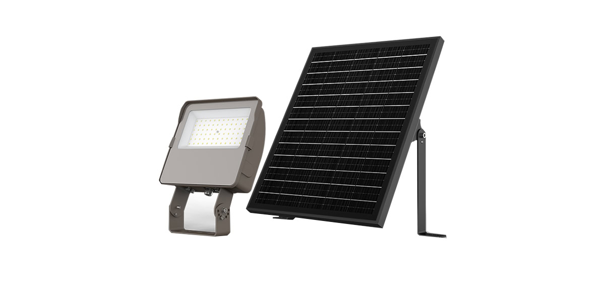 25w solar flood light with solar panel