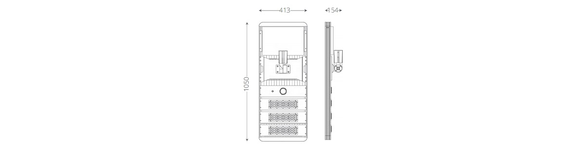60W all in one solar street light size