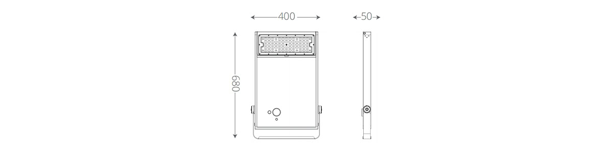 Floodlight Solar Powered size