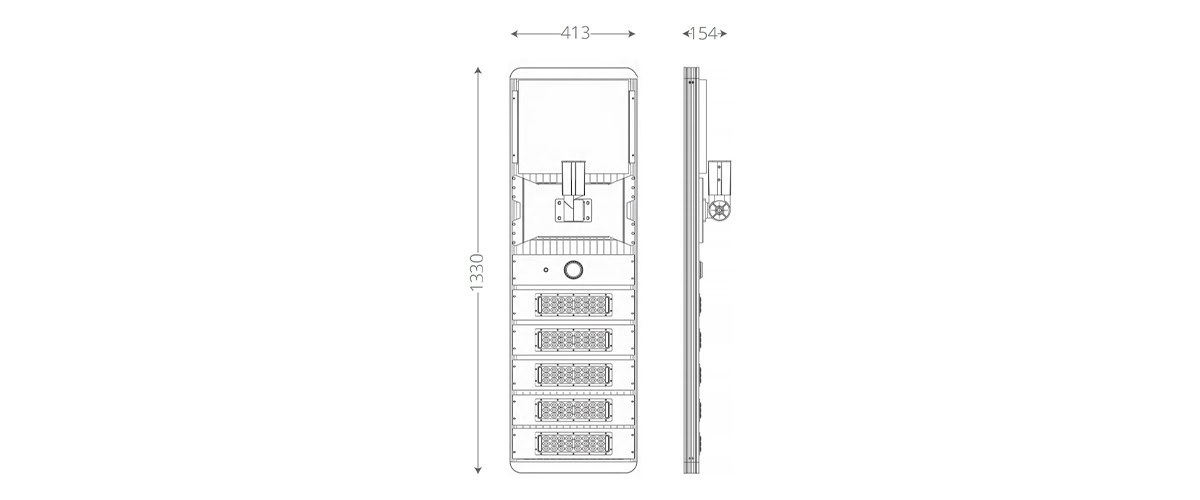 Solar Light All In One light size