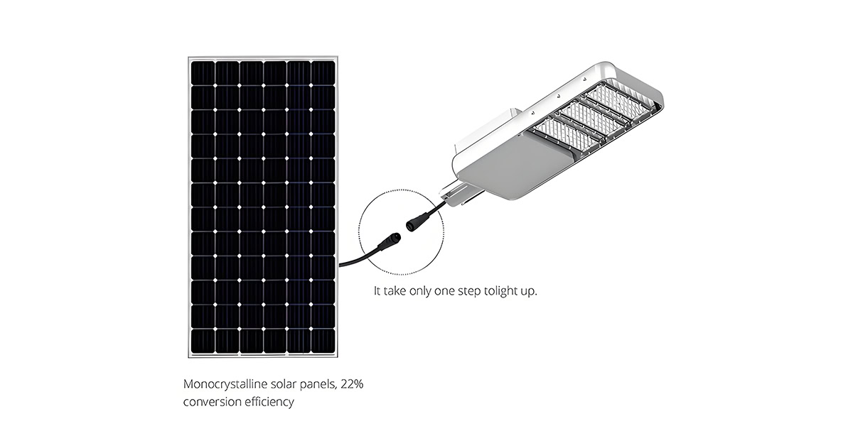 all in two solar street light quick connect