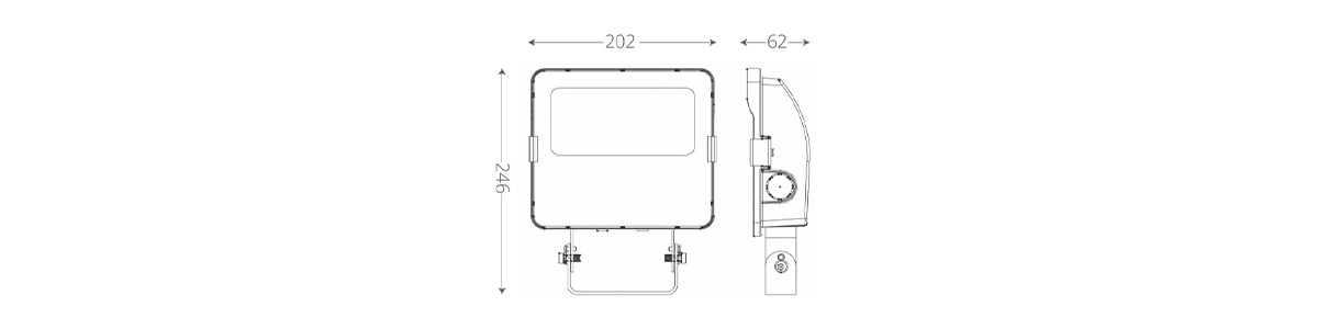 size of 25w solar flood light