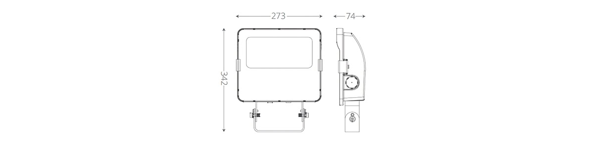 size of led flood light 40w