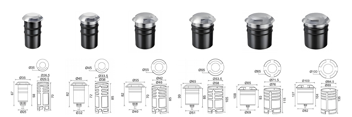 In Ground Pathway Lights Step Series -  - 12